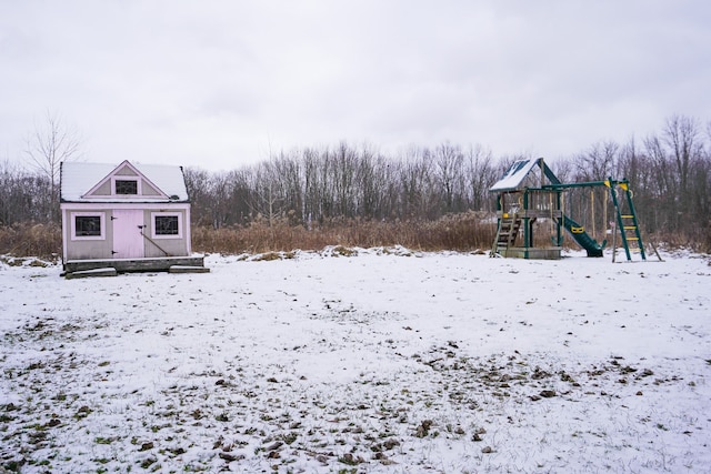 exterior space with a playground