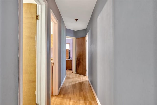 corridor featuring light wood-type flooring