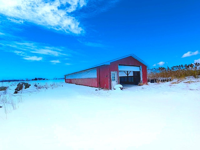 view of snow covered structure