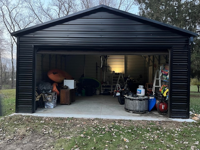 view of garage