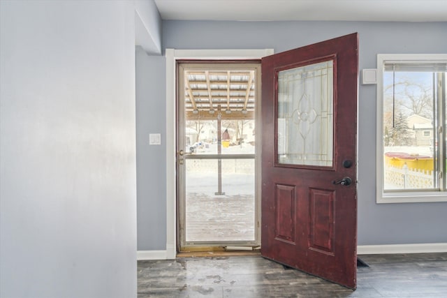 foyer featuring dark hardwood / wood-style flooring