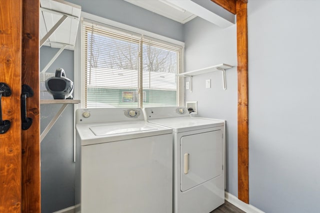 laundry room with separate washer and dryer