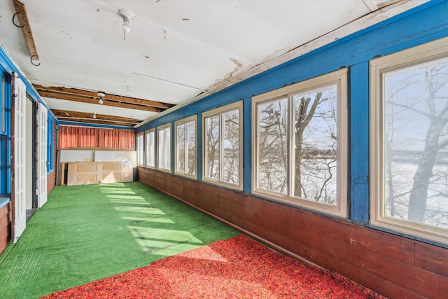 view of unfurnished sunroom