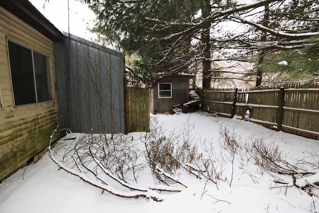 view of snowy yard