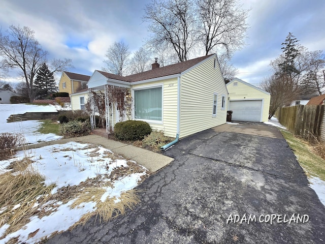 view of snow covered property