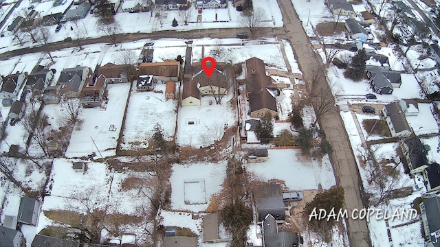 view of snowy aerial view