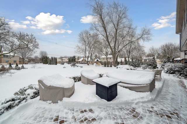 view of snowy yard