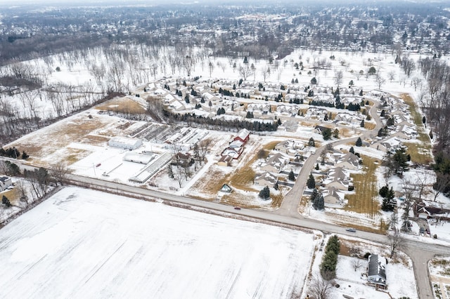 view of snowy aerial view