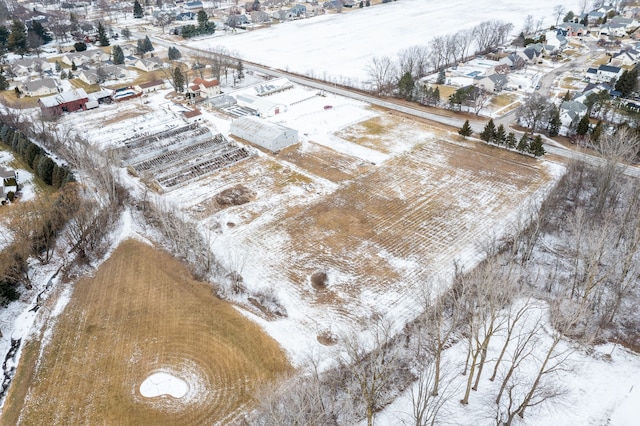 view of snowy aerial view