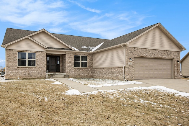 ranch-style home with a garage