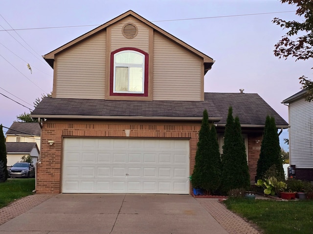 view of property featuring a garage