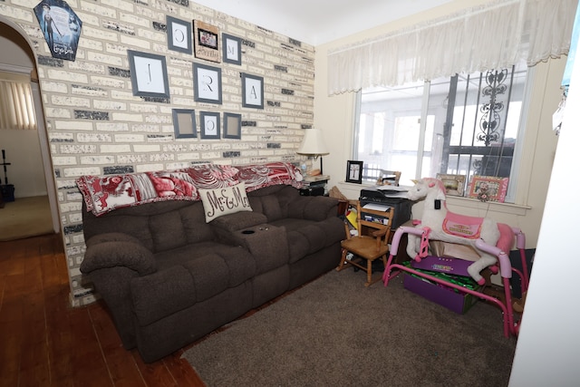 1022 Lorene Ave, Mount Morris, MI 48458 - living room featuring dark hardwood / wood-style flooring