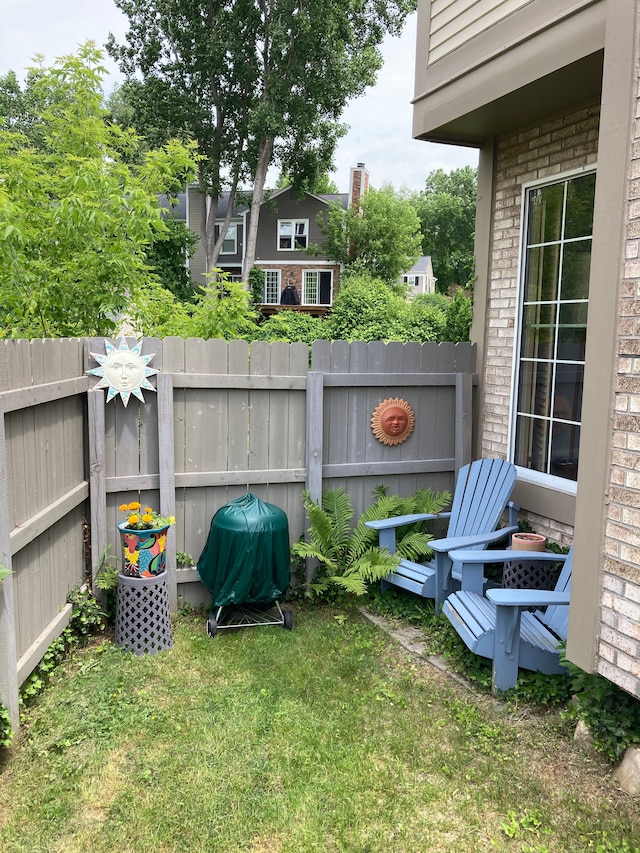 view of yard with fence