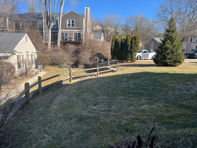 view of yard with fence