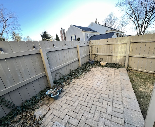 view of patio with a fenced backyard