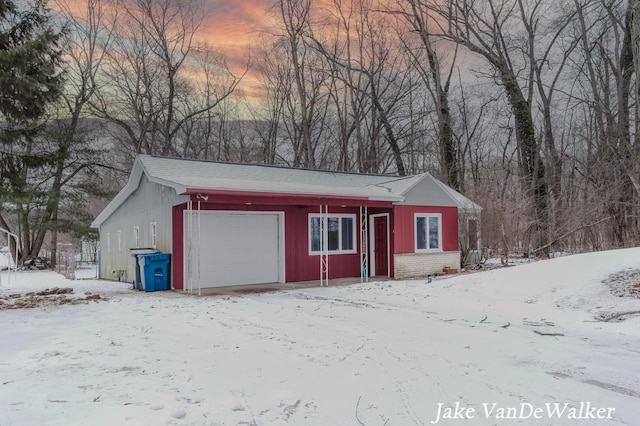 view of snow covered structure