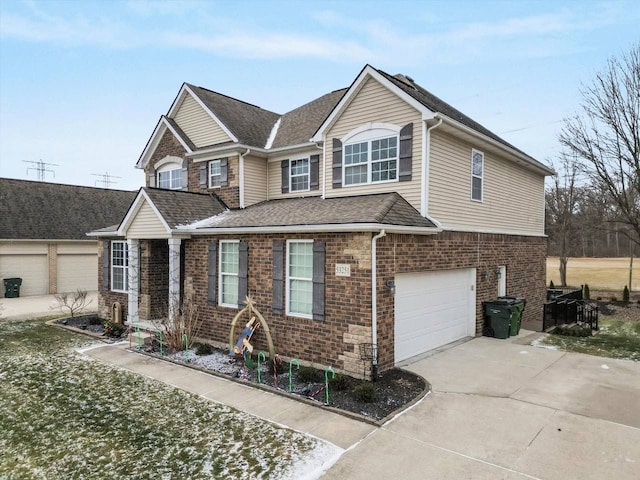 view of front of house with a garage