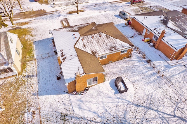 view of snowy aerial view