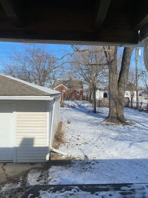 view of snowy yard