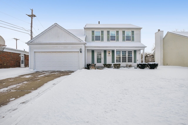 view of front facade featuring a garage