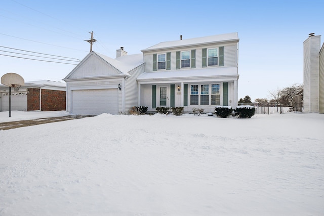 view of front facade featuring a garage