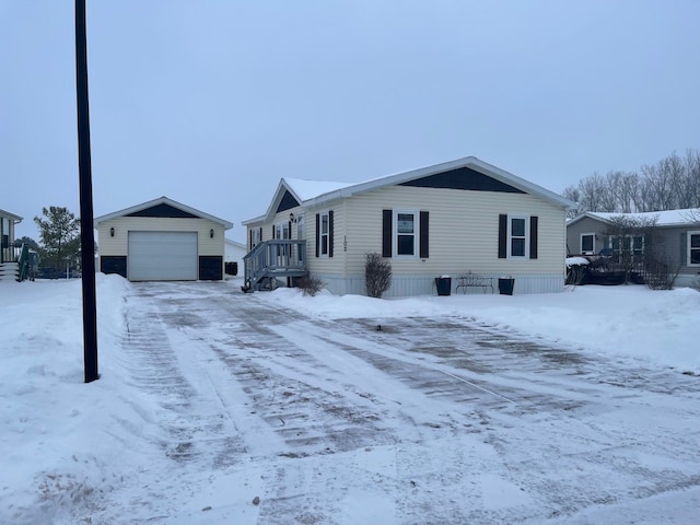 view of front of home with a garage