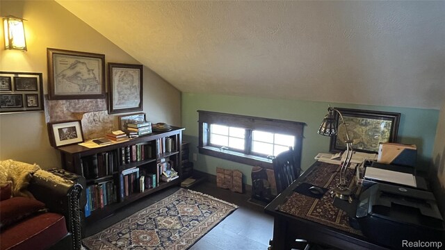 11720 Easy St, Kewadin, MI 49648 - home office with vaulted ceiling