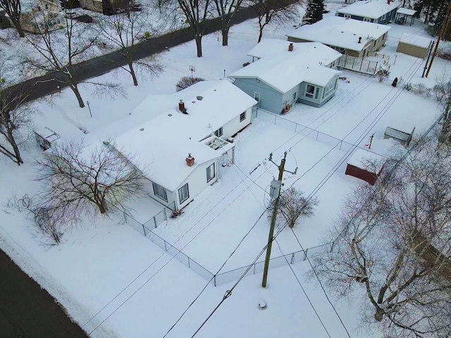 view of snowy aerial view