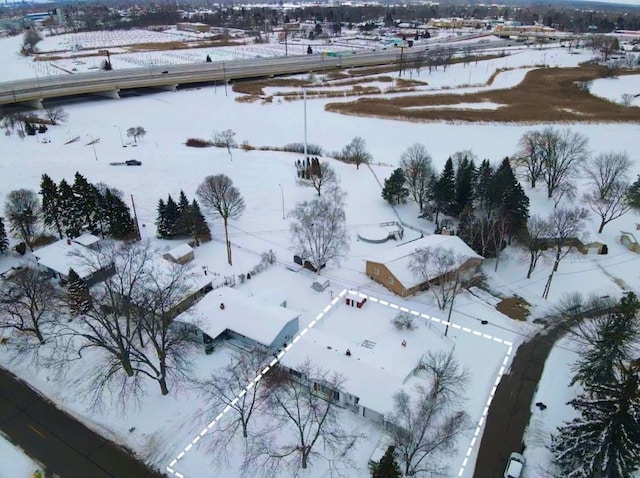 view of snowy aerial view