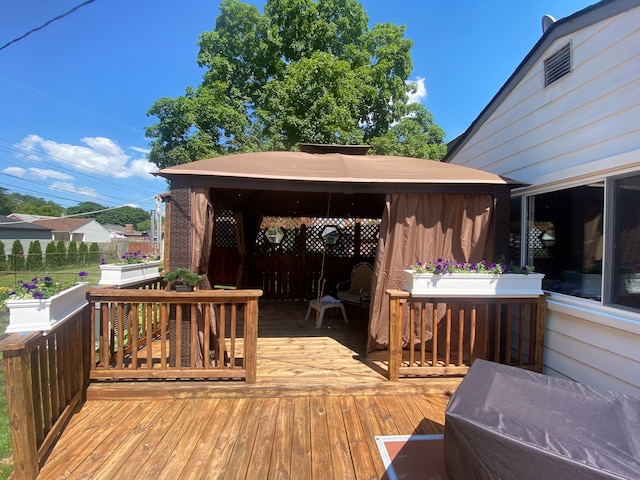 deck with a gazebo