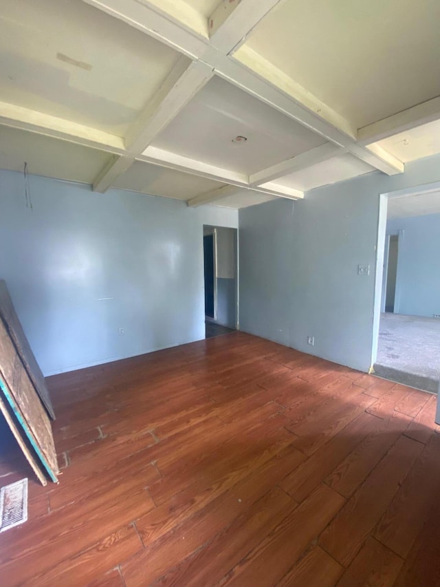 1216 NW Quarry NW, Grand Rapids, MI 49504 - unfurnished room featuring beam ceiling, hardwood / wood-style flooring, and coffered ceiling