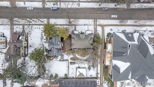 view of snowy aerial view