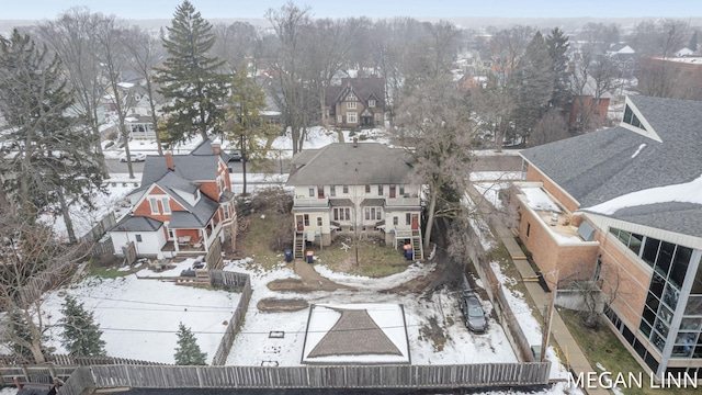 view of snowy aerial view