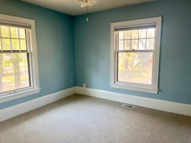 carpeted empty room with a wealth of natural light