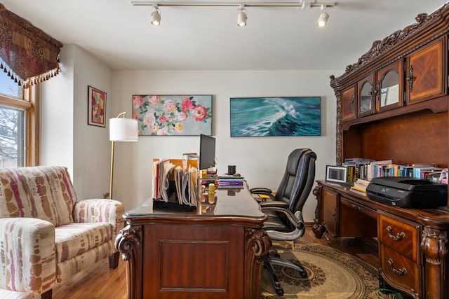 office featuring light wood-type flooring