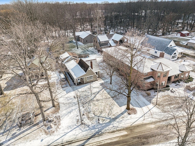 view of snowy aerial view