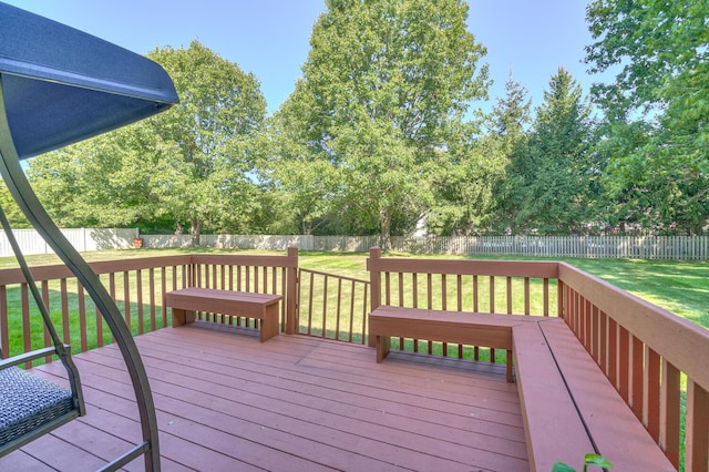 deck with a lawn