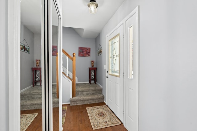 entryway featuring dark wood-type flooring