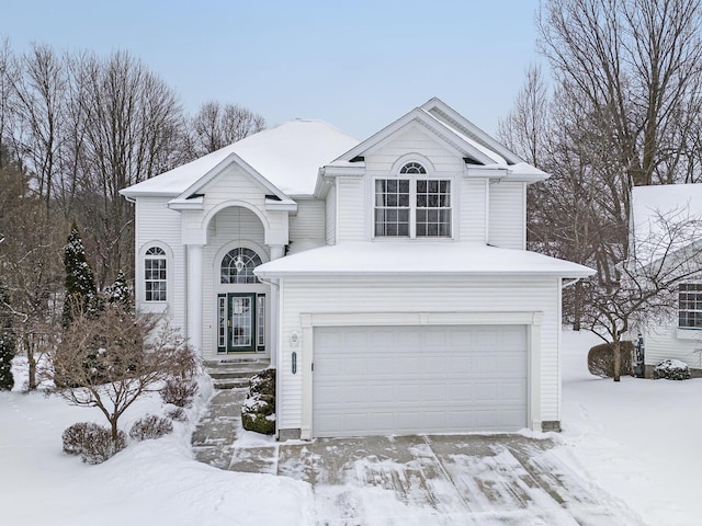 view of front facade with a garage