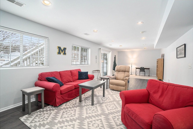 living room featuring hardwood / wood-style floors