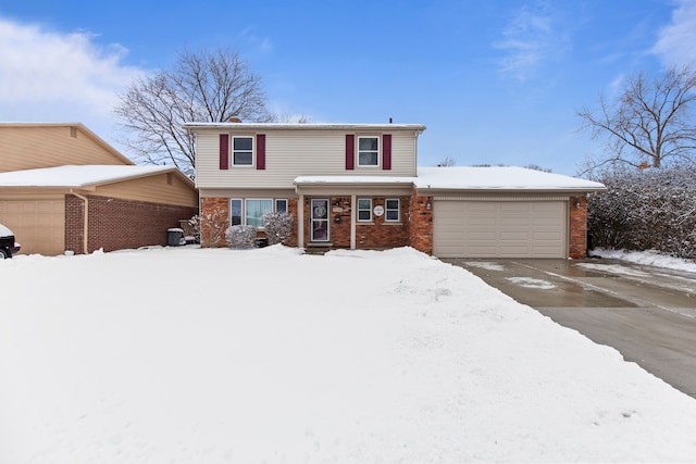 view of front property with a garage