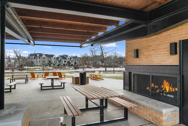 surrounding community with a patio