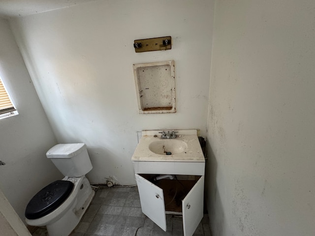 bathroom with toilet and vanity