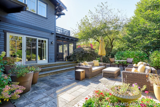 view of patio with an outdoor hangout area