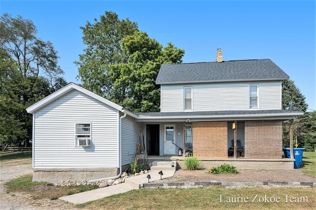 front facade with a porch