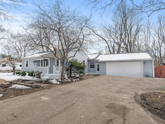 single story home with a garage