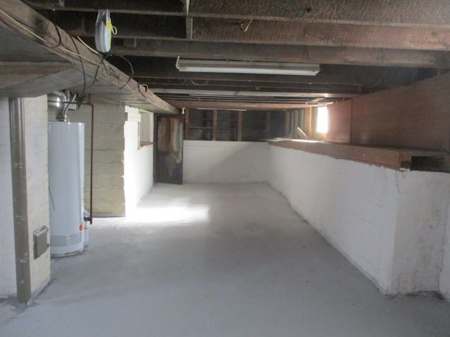 basement with gas water heater