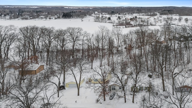 view of snowy aerial view