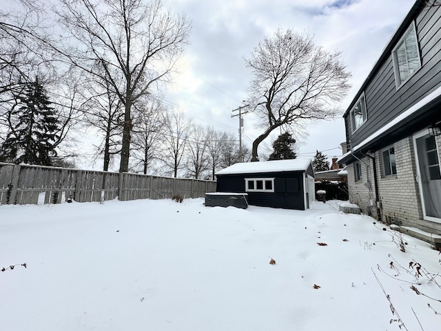 view of snowy yard