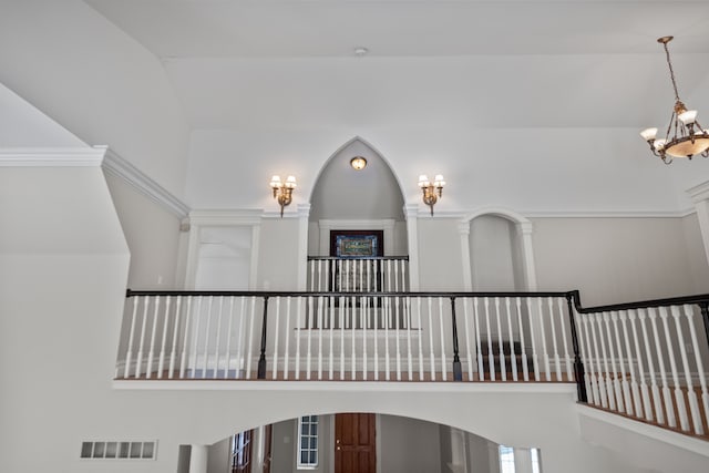 6705 College Park, Clarkston, MI 48346 - interior details featuring visible vents and an inviting chandelier